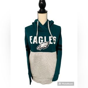 NFL Eagles Teal and Gray Hoodie